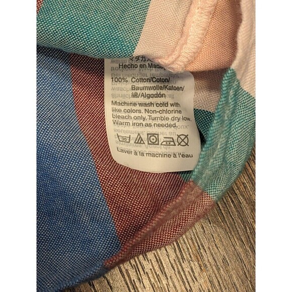 Madewell Rainbow Striped Cotton Tie Front Blouse XS - Picture 9 of 9